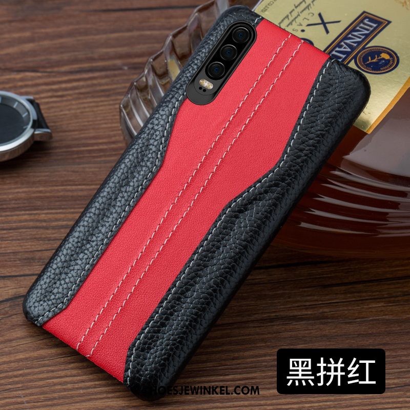 Huawei P30 Hoesje Kwaliteit Scheppend Luxe, Huawei P30 Hoesje Elegante Achterklep