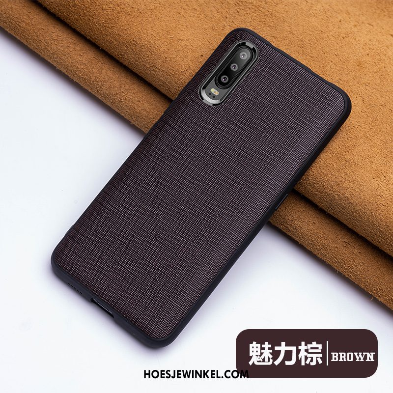 Huawei P30 Hoesje Leren Etui Hoes High End, Huawei P30 Hoesje Mode Trendy Merk