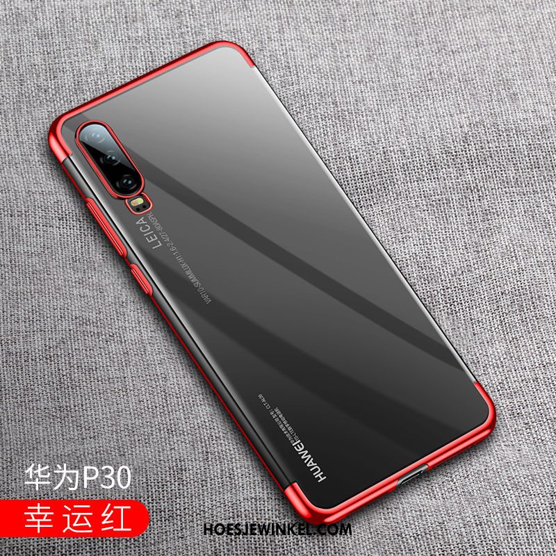 Huawei P30 Hoesje Lichte En Dun Trendy Merk Persoonlijk, Huawei P30 Hoesje Wind Rood