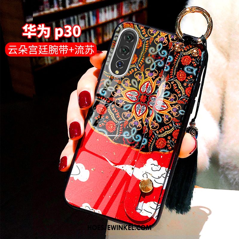 Huawei P30 Hoesje Lovers Kraan Chinese Stijl, Huawei P30 Hoesje Kwasten Trend