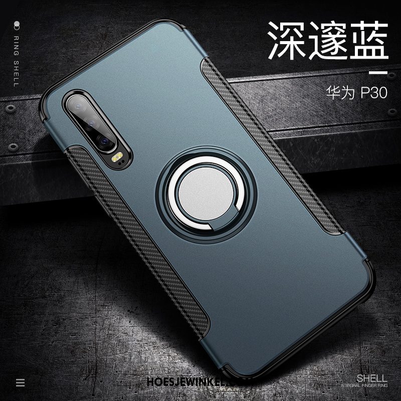 Huawei P30 Hoesje Magnetisch Blauw Scheppend, Huawei P30 Hoesje Schrobben Bedrijf