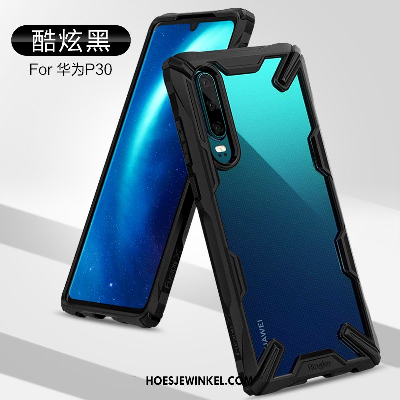 Huawei P30 Hoesje Mobiele Telefoon Persoonlijk Doorzichtig, Huawei P30 Hoesje Blauw Zacht