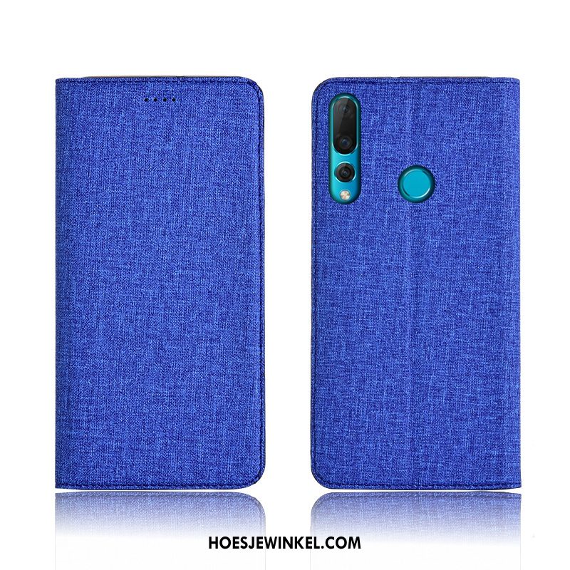 Huawei P30 Lite Hoesje Bescherming Zacht Leren Etui, Huawei P30 Lite Hoesje Clamshell Anti-fall