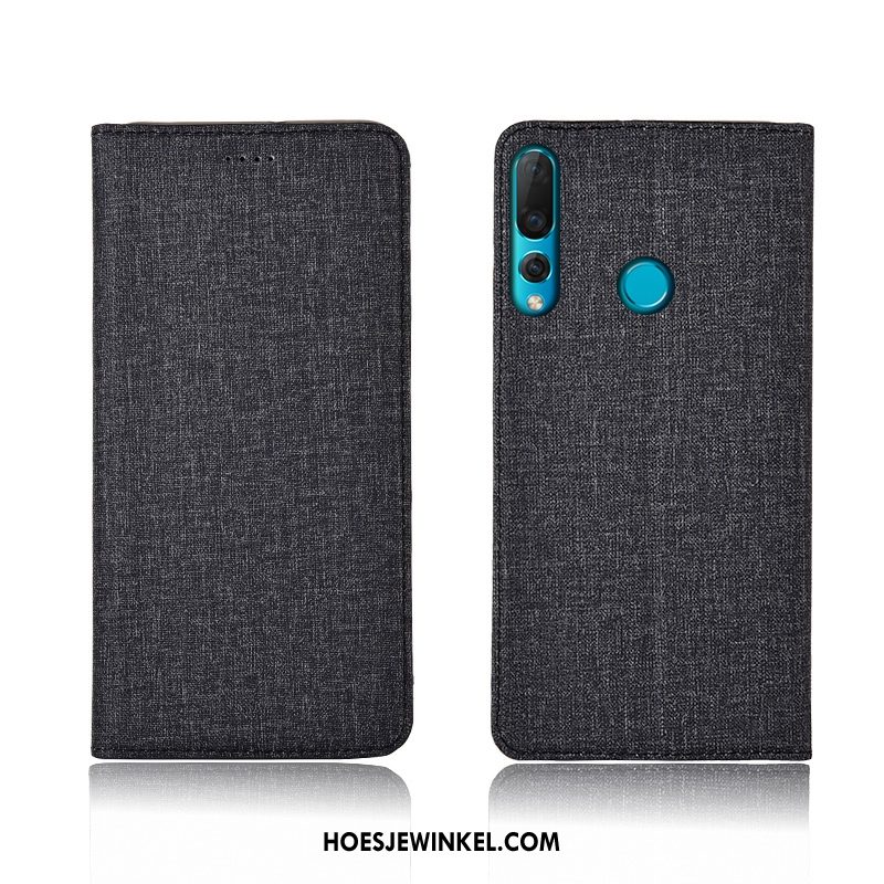 Huawei P30 Lite Hoesje Bescherming Zacht Leren Etui, Huawei P30 Lite Hoesje Clamshell Anti-fall