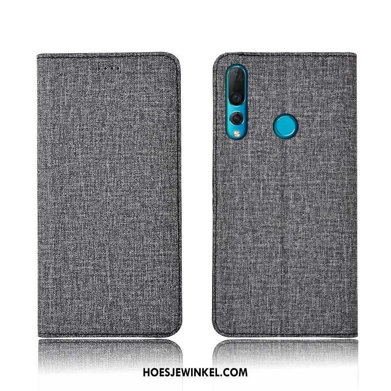 Huawei P30 Lite Hoesje Bescherming Zacht Leren Etui, Huawei P30 Lite Hoesje Clamshell Anti-fall