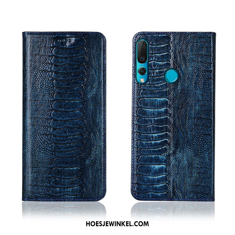 Huawei P30 Lite Hoesje Echt Leer Folio Leren Etui, Huawei P30 Lite Hoesje Zacht Bescherming Braun