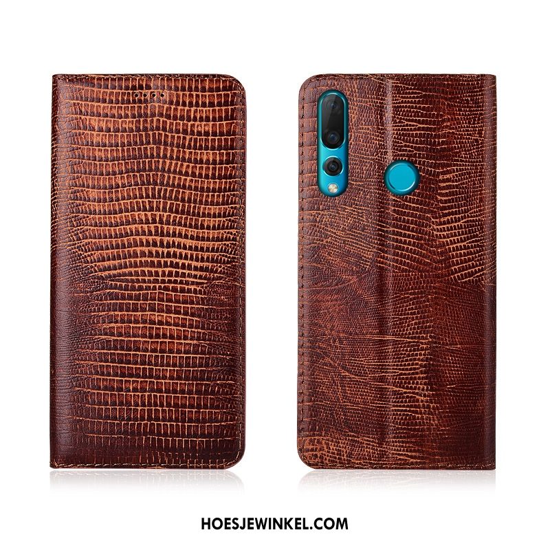 Huawei P30 Lite Hoesje Echt Leer Patroon Folio, Huawei P30 Lite Hoesje Zacht Nieuw