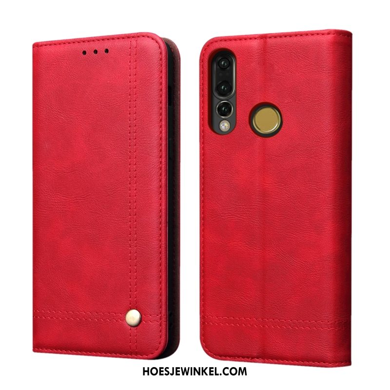 Huawei P30 Lite Hoesje Folio Bescherming Hoes, Huawei P30 Lite Hoesje Leren Etui Zacht