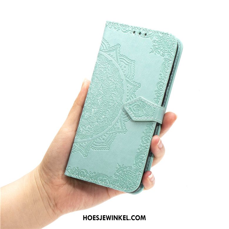 Huawei P30 Lite Hoesje Groen Clamshell Mobiele Telefoon, Huawei P30 Lite Hoesje Leren Etui Bescherming