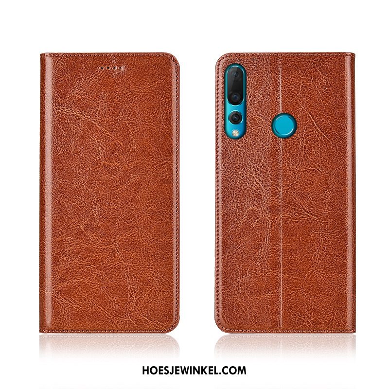 Huawei P30 Lite Hoesje Leren Etui Zacht Hoes, Huawei P30 Lite Hoesje Clamshell Blauw