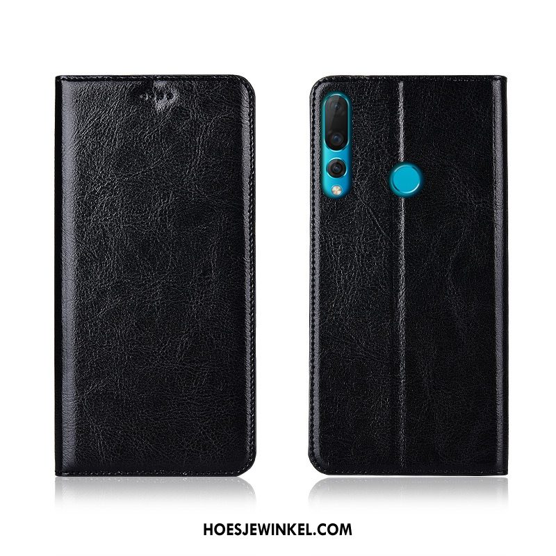 Huawei P30 Lite Hoesje Leren Etui Zacht Hoes, Huawei P30 Lite Hoesje Clamshell Blauw