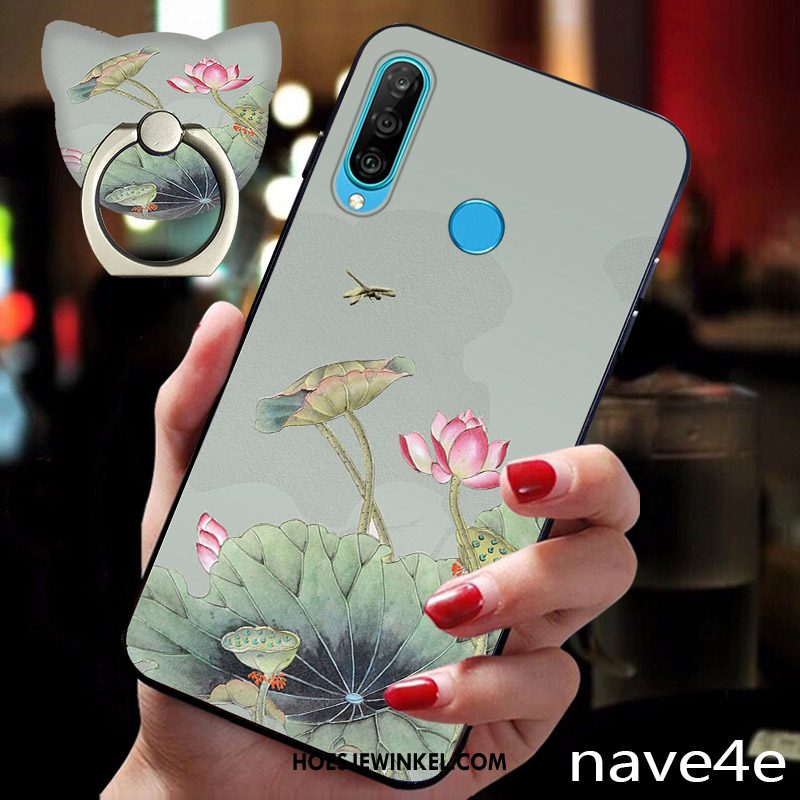 Huawei P30 Lite Hoesje Nieuw Persoonlijk Groen, Huawei P30 Lite Hoesje Scheppend Bloemen