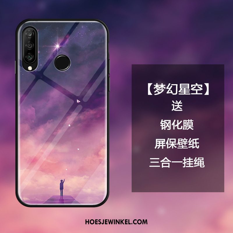 Huawei P30 Lite Hoesje Purper Hoes Anti-fall, Huawei P30 Lite Hoesje Persoonlijk Mobiele Telefoon