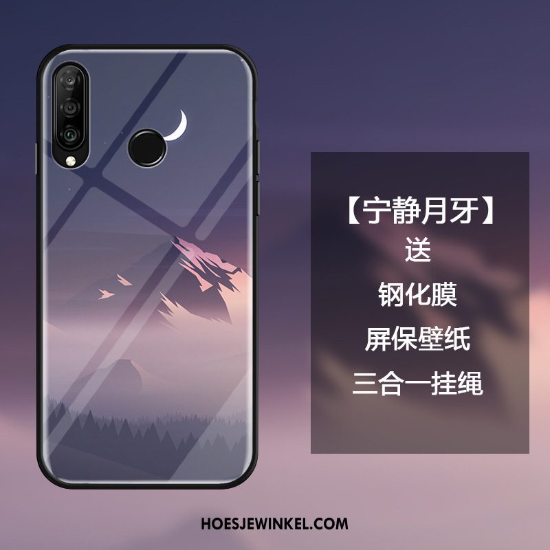 Huawei P30 Lite Hoesje Purper Hoes Anti-fall, Huawei P30 Lite Hoesje Persoonlijk Mobiele Telefoon