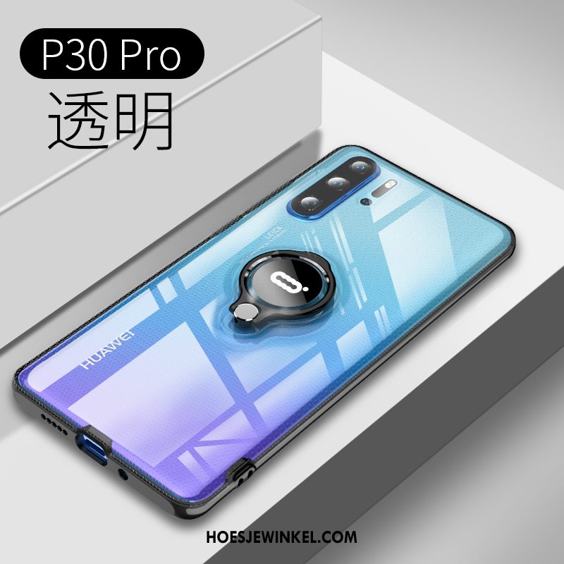 Huawei P30 Pro Hoesje Auto Siliconen Rood, Huawei P30 Pro Hoesje Hoes Ring