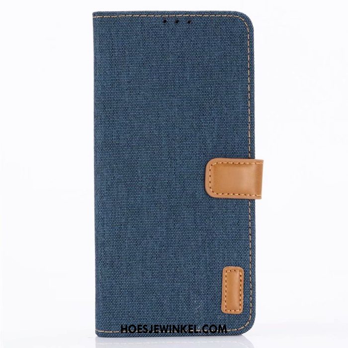 Huawei P30 Pro Hoesje Blauw Portemonnee Klittenband, Huawei P30 Pro Hoesje Denim Diepe Kleur