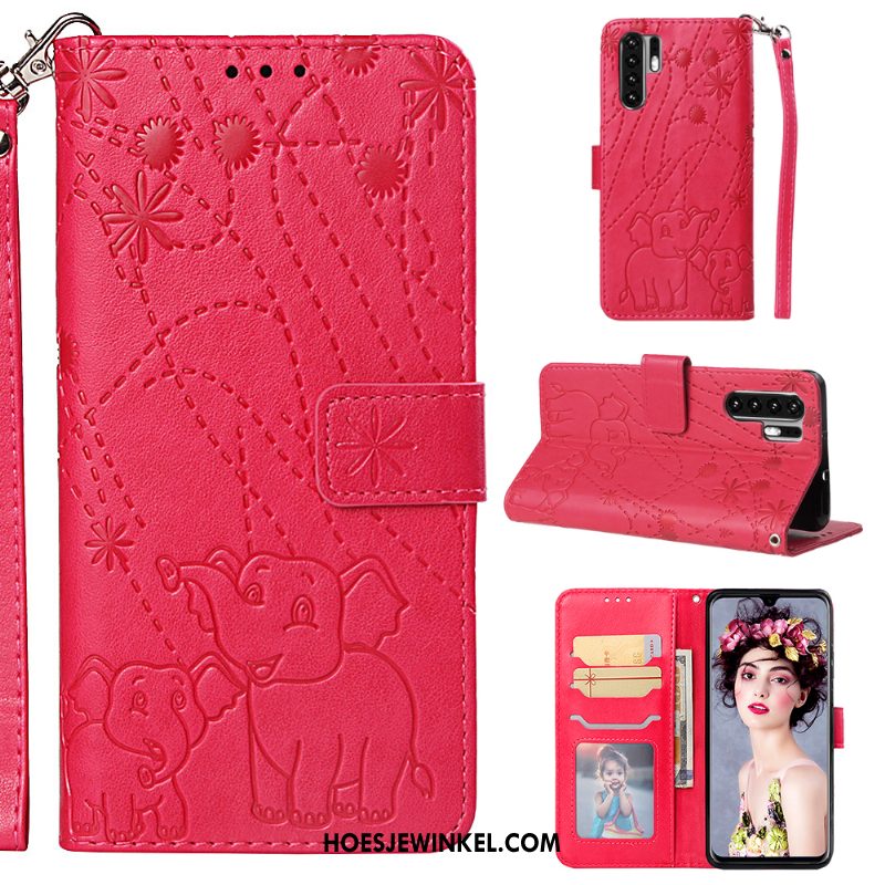 Huawei P30 Pro Hoesje Echt Leer Hoes Mobiele Telefoon, Huawei P30 Pro Hoesje Leren Etui Anti-fall
