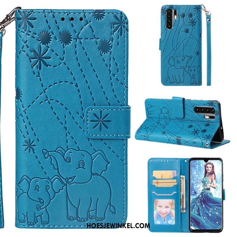 Huawei P30 Pro Hoesje Echt Leer Hoes Mobiele Telefoon, Huawei P30 Pro Hoesje Leren Etui Anti-fall