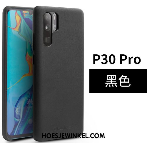Huawei P30 Pro Hoesje Eenvoudige Mini Bedrijf, Huawei P30 Pro Hoesje Hoes Echt Leer Braun