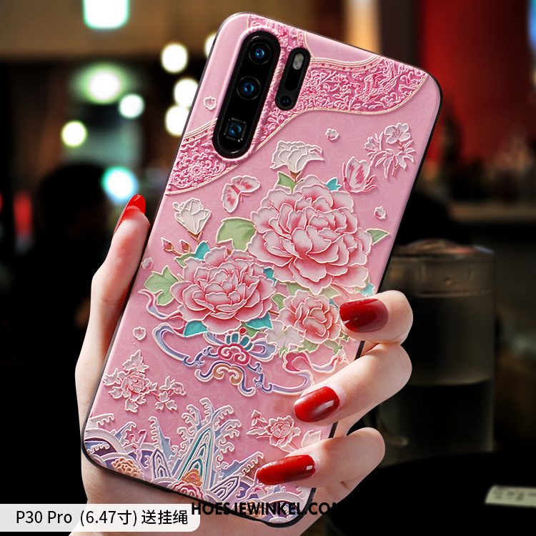 Huawei P30 Pro Hoesje Hanger Scheppend Schrobben, Huawei P30 Pro Hoesje Trend Dun