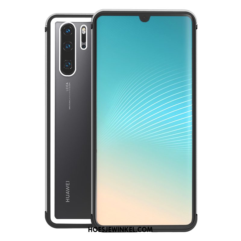 Huawei P30 Pro Hoesje Metaal Lovers Glas, Huawei P30 Pro Hoesje Diepe Kleur High End