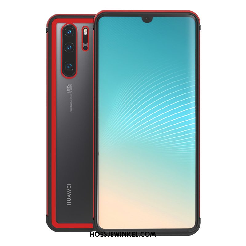 Huawei P30 Pro Hoesje Metaal Lovers Glas, Huawei P30 Pro Hoesje Diepe Kleur High End