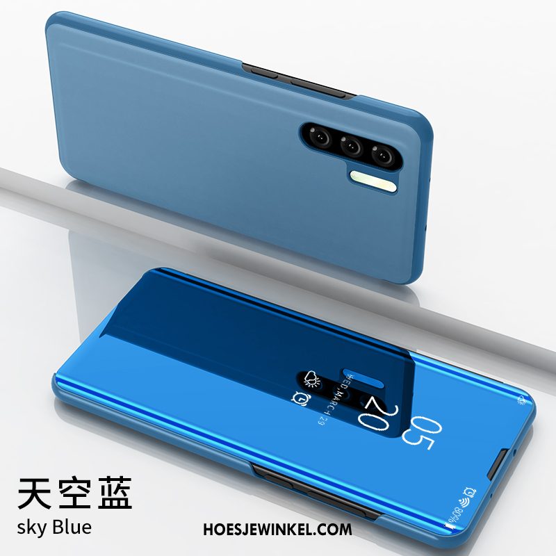Huawei P30 Pro Hoesje Scheppend Folio Leren Etui, Huawei P30 Pro Hoesje Trendy Merk Bescherming