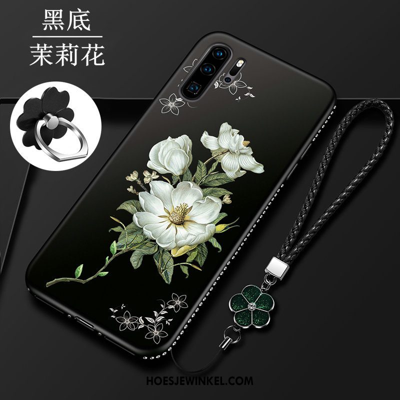 Huawei P30 Pro Hoesje Siliconen Mobiele Telefoon Anti-fall, Huawei P30 Pro Hoesje Bloemen Bescherming