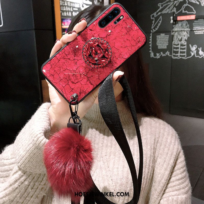 Huawei P30 Pro Hoesje Trendy Merk Rood Groen, Huawei P30 Pro Hoesje Bescherming Licht