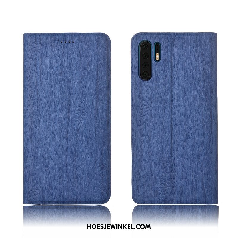 Huawei P30 Pro Hoesje Zacht Leren Etui Patroon, Huawei P30 Pro Hoesje Rood Anti-fall