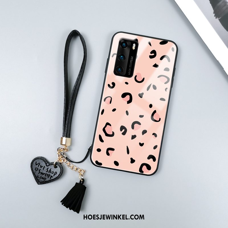 Huawei P40 Hoesje Anti-fall Luipaard Siliconen, Huawei P40 Hoesje Trendy Merk All Inclusive