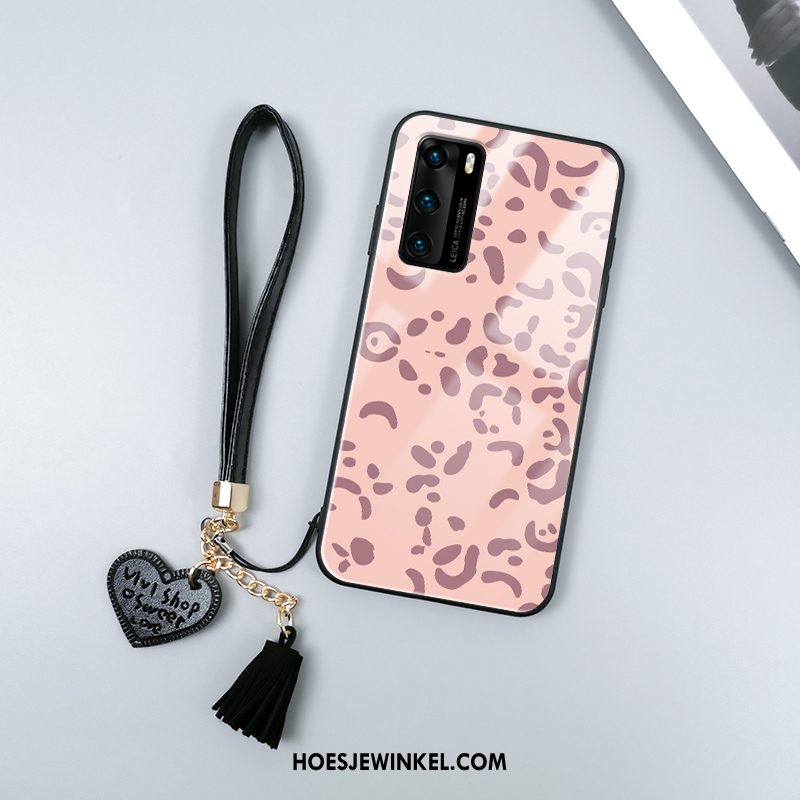 Huawei P40 Hoesje Anti-fall Luipaard Siliconen, Huawei P40 Hoesje Trendy Merk All Inclusive