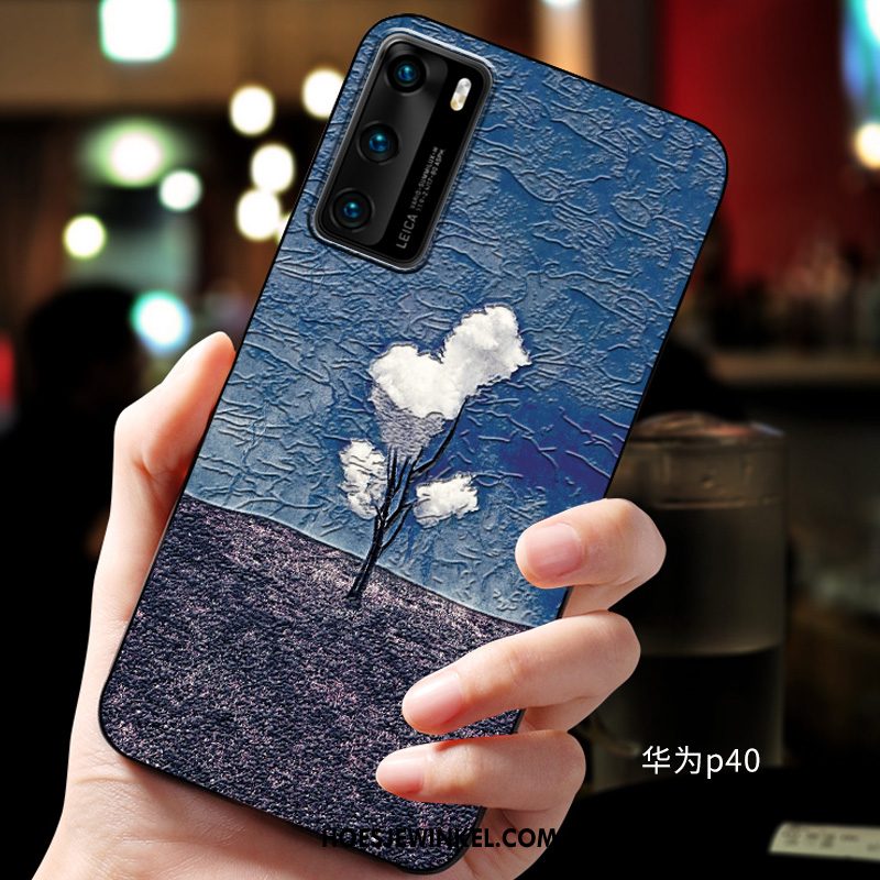 Huawei P40 Hoesje Bescherming Zacht Reliëf, Huawei P40 Hoesje Mobiele Telefoon Hoes