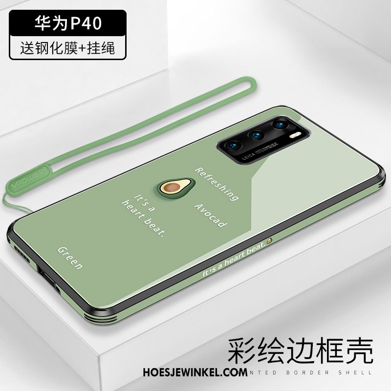 Huawei P40 Hoesje Eenvoudige Trend Bescherming, Huawei P40 Hoesje Anti-fall Oranje