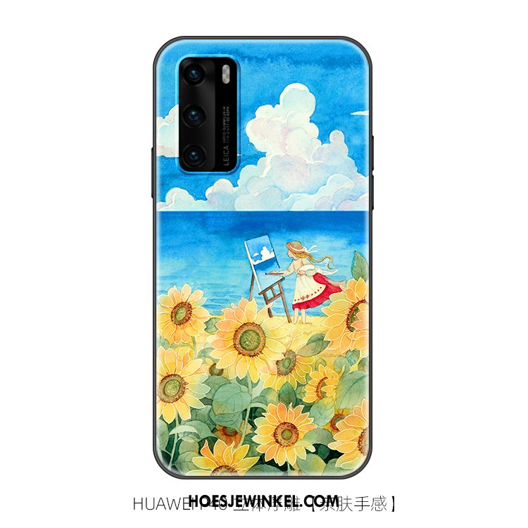 Huawei P40 Hoesje Kunst Spotprent Zacht, Huawei P40 Hoesje Trendy Merk Scheppend