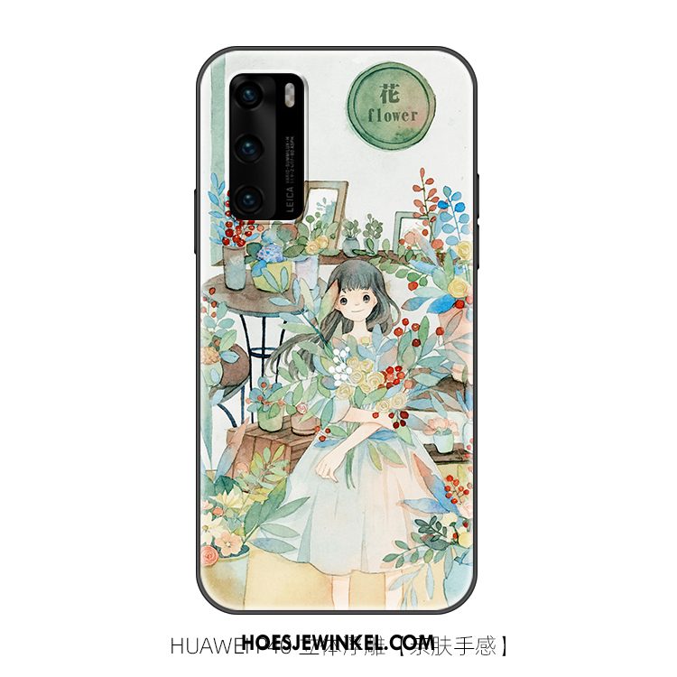 Huawei P40 Hoesje Kunst Spotprent Zacht, Huawei P40 Hoesje Trendy Merk Scheppend