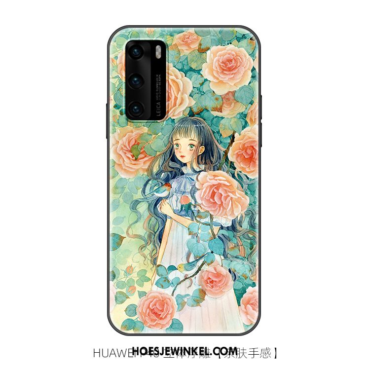 Huawei P40 Hoesje Kunst Spotprent Zacht, Huawei P40 Hoesje Trendy Merk Scheppend