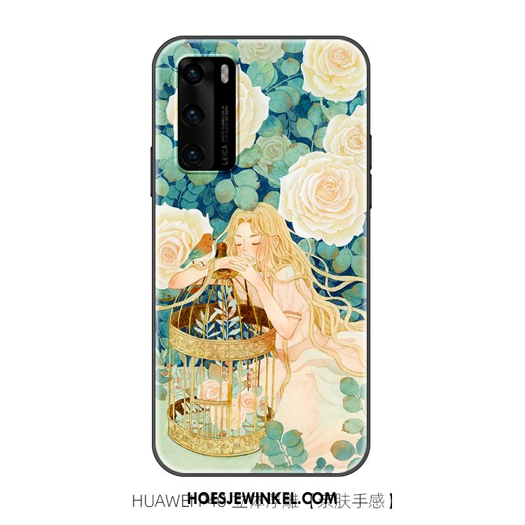 Huawei P40 Hoesje Kunst Spotprent Zacht, Huawei P40 Hoesje Trendy Merk Scheppend