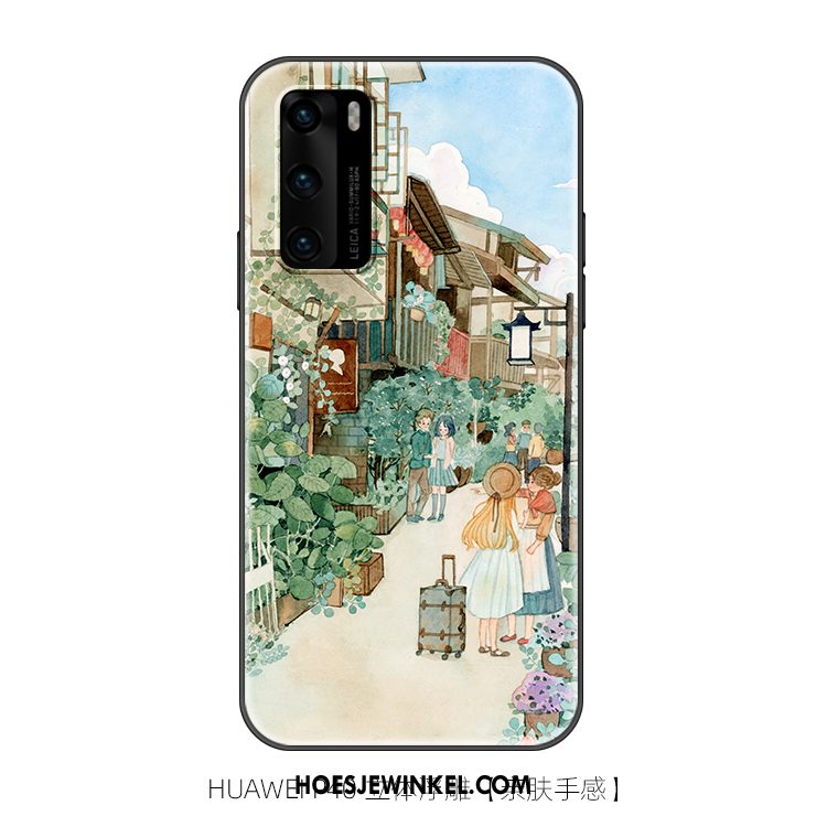 Huawei P40 Hoesje Kunst Spotprent Zacht, Huawei P40 Hoesje Trendy Merk Scheppend