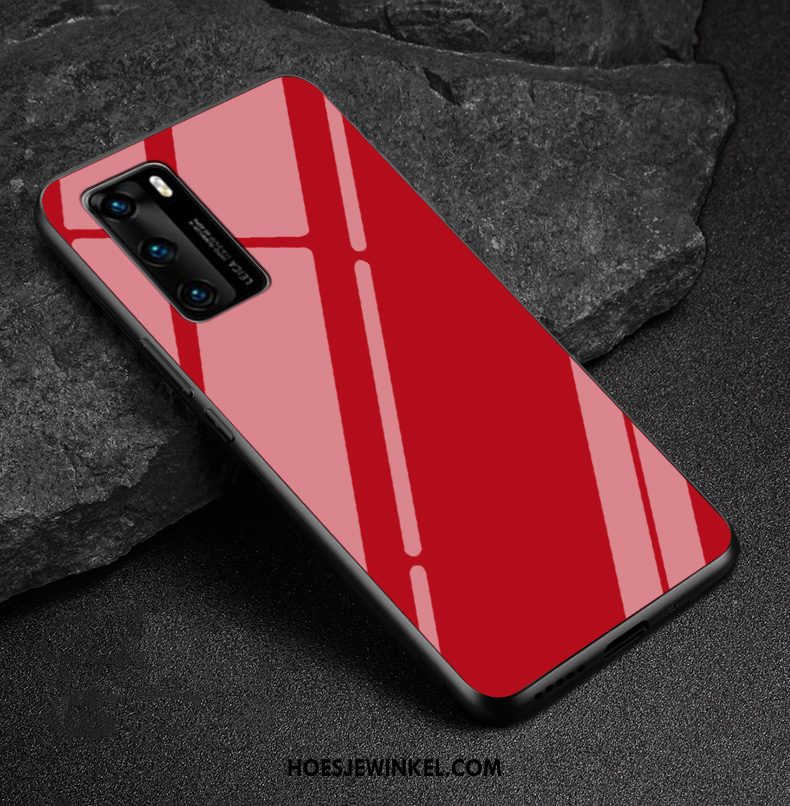 Huawei P40 Hoesje Lovers Bescherming Glas, Huawei P40 Hoesje Mode Anti-fall