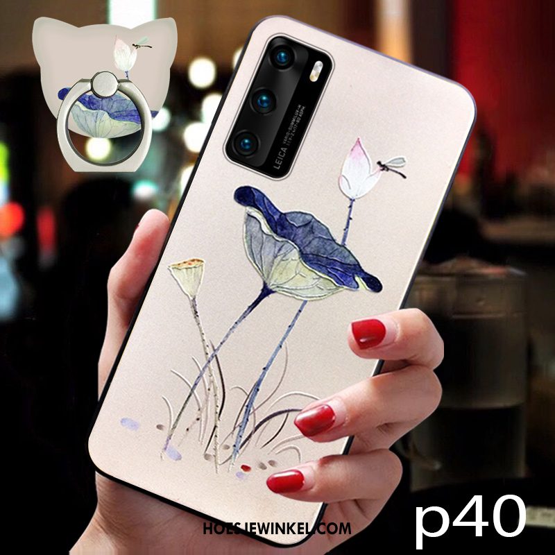 Huawei P40 Hoesje Vintage Mobiele Telefoon Siliconen, Huawei P40 Hoesje Chinese Stijl Bescherming