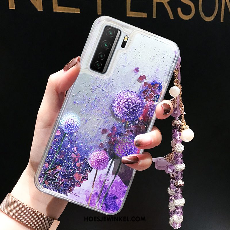 Huawei P40 Lite 5g Hoesje Purper Drijfzand Siliconen, Huawei P40 Lite 5g Hoesje Hanger Mobiele Telefoon