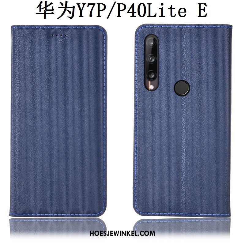 Huawei P40 Lite E Hoesje All Inclusive Patroon Echt Leer, Huawei P40 Lite E Hoesje Hoes Purper