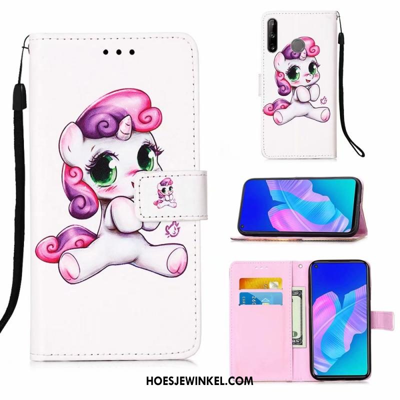 Huawei P40 Lite E Hoesje Blauw Leren Etui Hoes, Huawei P40 Lite E Hoesje Mobiele Telefoon Trend