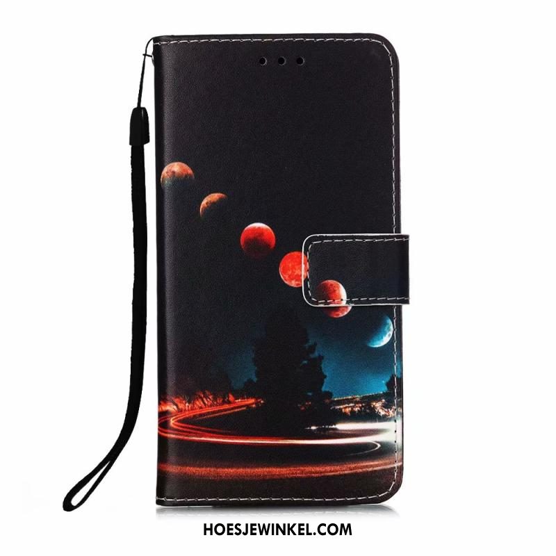 Huawei P40 Lite E Hoesje Blauw Leren Etui Hoes, Huawei P40 Lite E Hoesje Mobiele Telefoon Trend