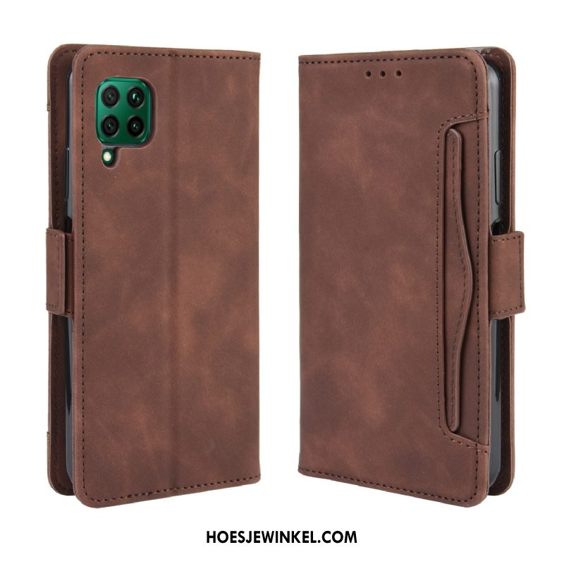 Huawei P40 Lite Hoesje Bescherming Kaart Mobiele Telefoon, Huawei P40 Lite Hoesje Leren Etui Vintage Braun