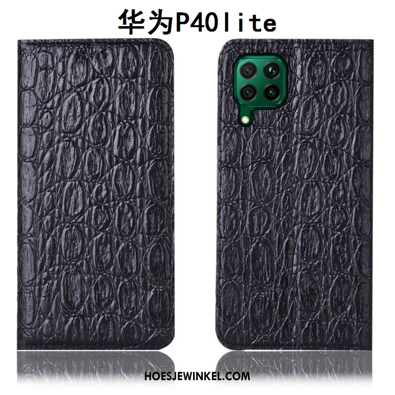 Huawei P40 Lite Hoesje Hoes Mobiele Telefoon Rood, Huawei P40 Lite Hoesje Leren Etui Anti-fall