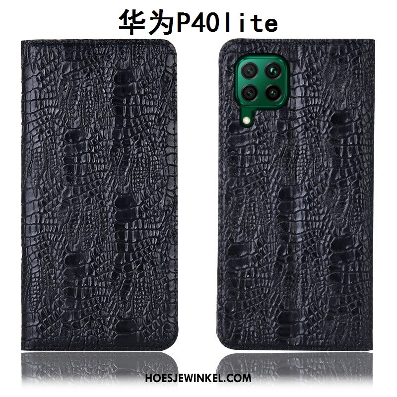 Huawei P40 Lite Hoesje Leren Etui Mobiele Telefoon All Inclusive, Huawei P40 Lite Hoesje Blauw Hoes
