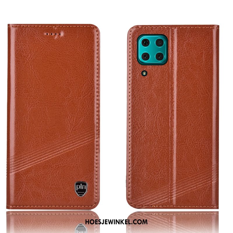 Huawei P40 Lite Hoesje Mobiele Telefoon Hoes Anti-fall, Huawei P40 Lite Hoesje Folio Rood