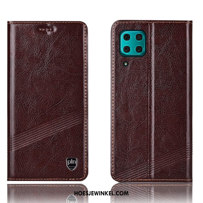 Huawei P40 Lite Hoesje Mobiele Telefoon Hoes Anti-fall, Huawei P40 Lite Hoesje Folio Rood